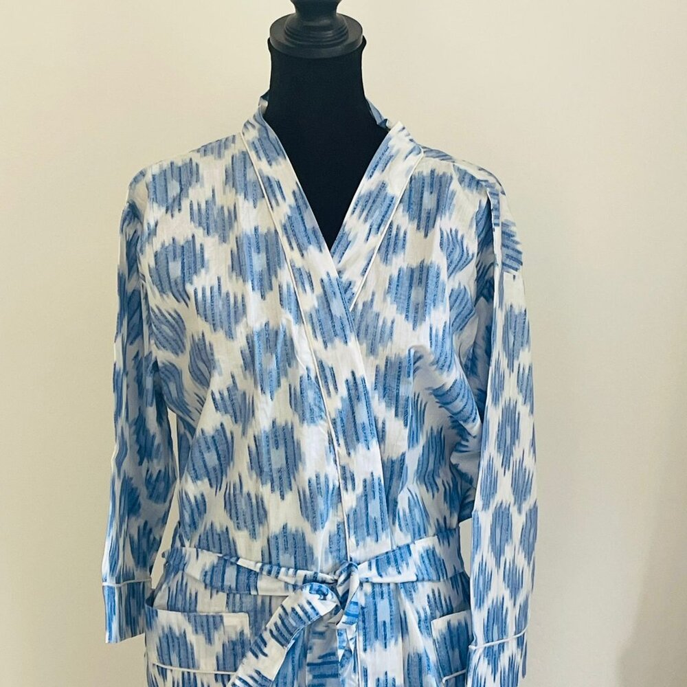 BRAND NEW Cotton kimono robe block print robes for women Dressing gown robe